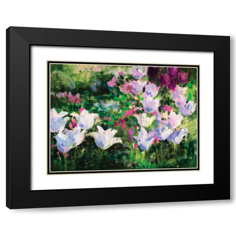 Floral II Black Modern Wood Framed Art Print with Double Matting by Candy Rideout