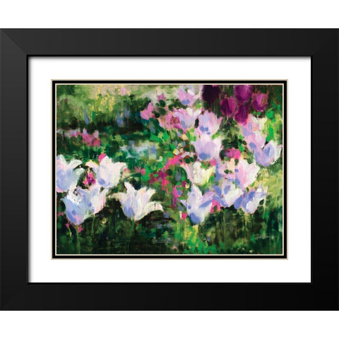 Floral II Black Modern Wood Framed Art Print with Double Matting by Candy Rideout