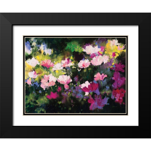Floral III Black Modern Wood Framed Art Print with Double Matting by Candy Rideout