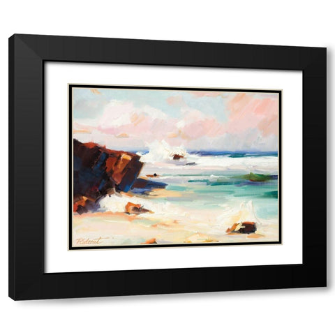 Beach Time Black Modern Wood Framed Art Print with Double Matting by Candy Rideout