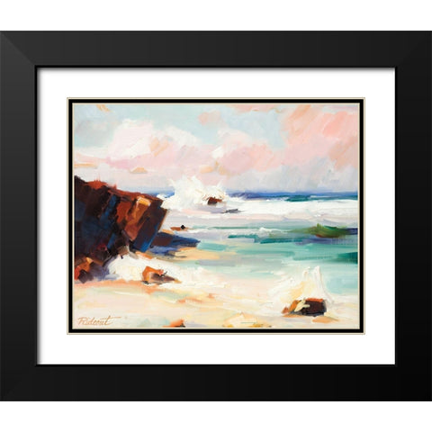 Beach Time Black Modern Wood Framed Art Print with Double Matting by Candy Rideout