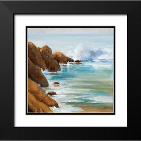 Crashing Waves Black Modern Wood Framed Art Print with Double Matting by Candy Rideout