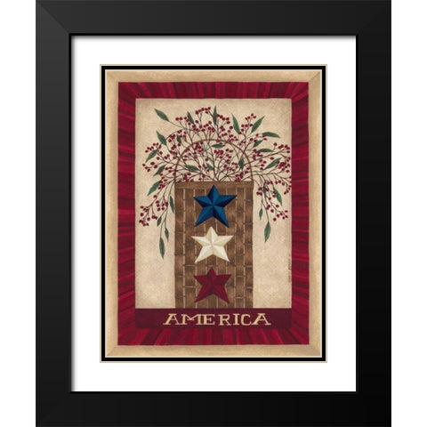 America Black Modern Wood Framed Art Print with Double Matting by Shamp, Cindy