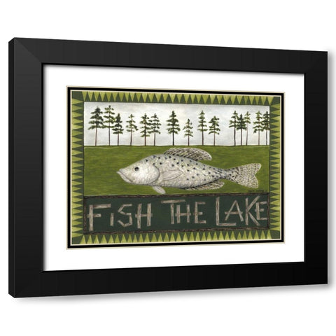 Fish the Lake Black Modern Wood Framed Art Print with Double Matting by Shamp, Cindy