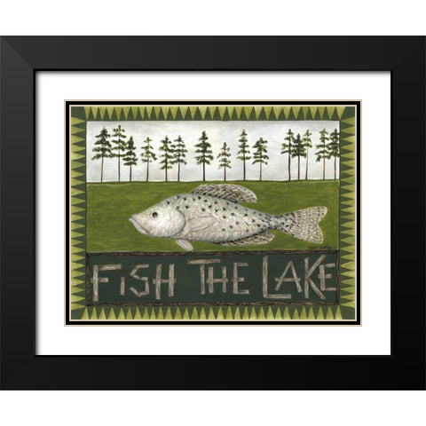 Fish the Lake Black Modern Wood Framed Art Print with Double Matting by Shamp, Cindy
