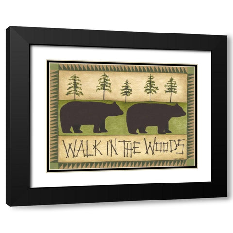 Walk in the Woods Black Modern Wood Framed Art Print with Double Matting by Shamp, Cindy