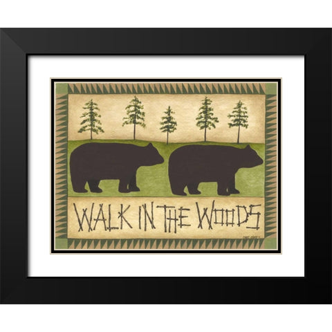 Walk in the Woods Black Modern Wood Framed Art Print with Double Matting by Shamp, Cindy