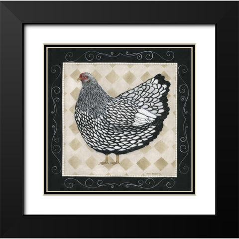 Rooster and Hen II Black Modern Wood Framed Art Print with Double Matting by Shamp, Cindy