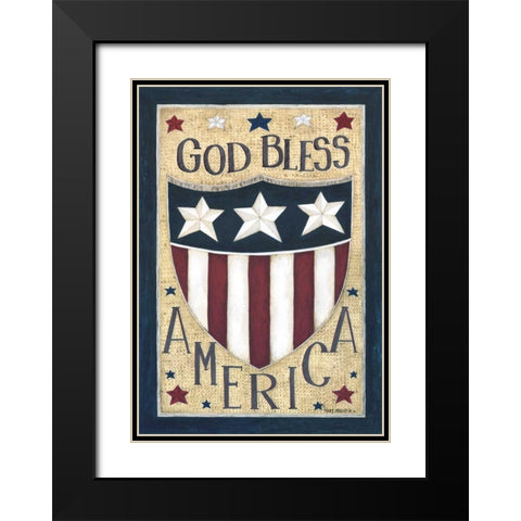 God Bless America Black Modern Wood Framed Art Print with Double Matting by Shamp, Cindy