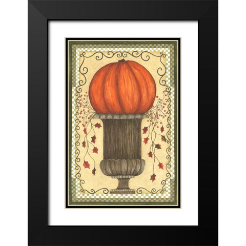 Put That Pumpkin on a Pedestal Black Modern Wood Framed Art Print with Double Matting by Shamp, Cindy