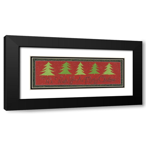 Wish You a Merry Christmas Black Modern Wood Framed Art Print with Double Matting by Shamp, Cindy