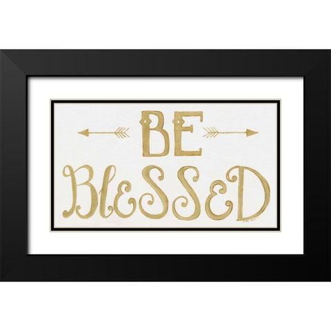 Be Blessed Black Modern Wood Framed Art Print with Double Matting by Shamp, Cindy
