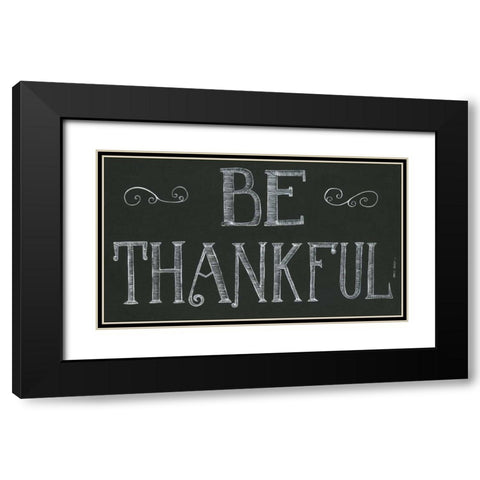 Be Thankful Black Modern Wood Framed Art Print with Double Matting by Shamp, Cindy