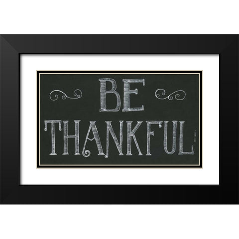 Be Thankful Black Modern Wood Framed Art Print with Double Matting by Shamp, Cindy