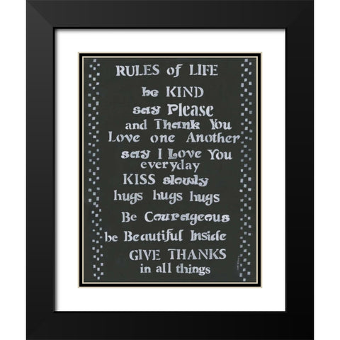 Rules of Life Black Modern Wood Framed Art Print with Double Matting by Shamp, Cindy
