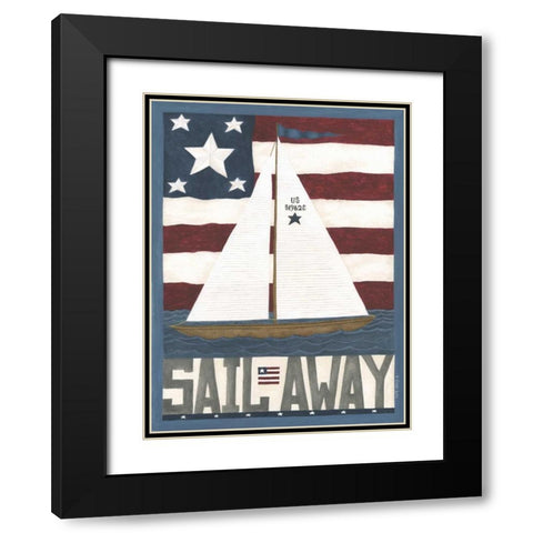 Sail Away Black Modern Wood Framed Art Print with Double Matting by Shamp, Cindy