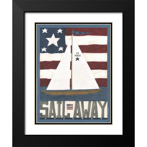 Sail Away Black Modern Wood Framed Art Print with Double Matting by Shamp, Cindy