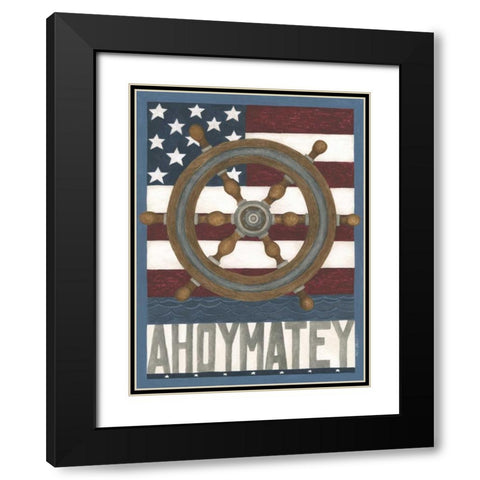 Ahoy Matey Black Modern Wood Framed Art Print with Double Matting by Shamp, Cindy