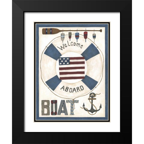 Welcome Aboard Black Modern Wood Framed Art Print with Double Matting by Shamp, Cindy