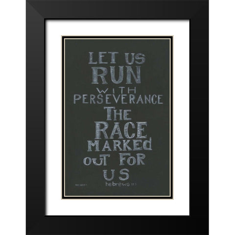 Let Us Run Black Modern Wood Framed Art Print with Double Matting by Shamp, Cindy