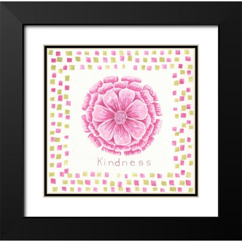 Kindness Flower Black Modern Wood Framed Art Print with Double Matting by Shamp, Cindy