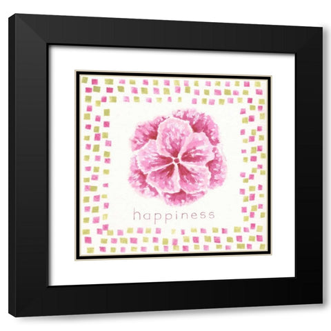 Happiness Flower Black Modern Wood Framed Art Print with Double Matting by Shamp, Cindy
