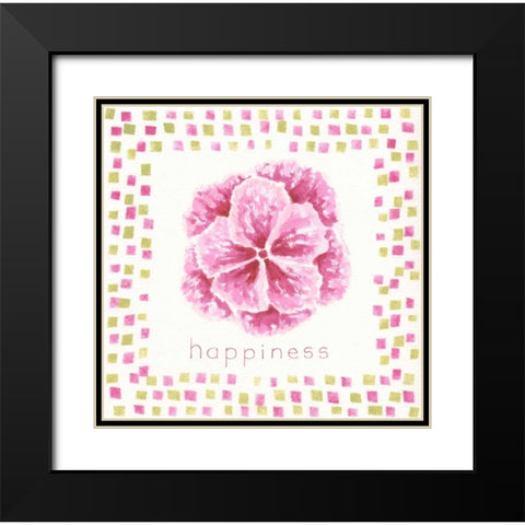 Happiness Flower Black Modern Wood Framed Art Print with Double Matting by Shamp, Cindy