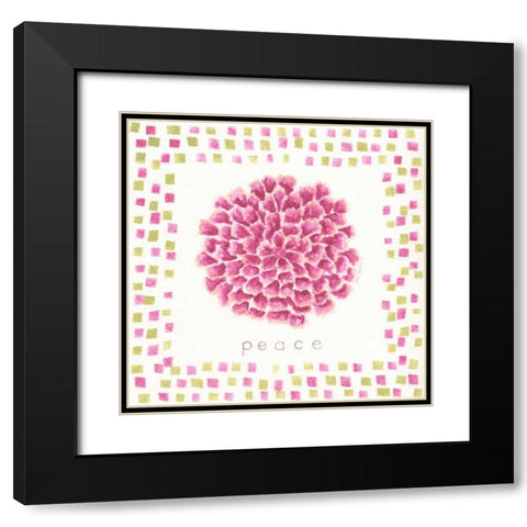 Peace Flower Black Modern Wood Framed Art Print with Double Matting by Shamp, Cindy