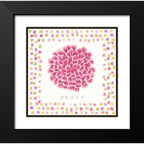 Peace Flower Black Modern Wood Framed Art Print with Double Matting by Shamp, Cindy