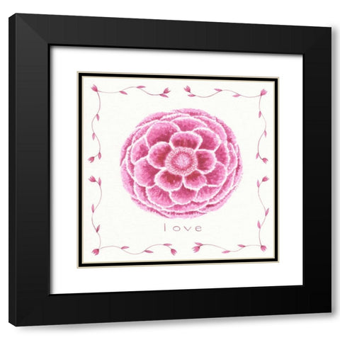 Love Flower Black Modern Wood Framed Art Print with Double Matting by Shamp, Cindy