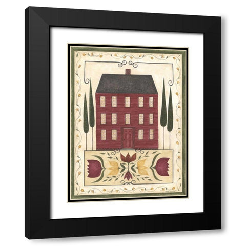 Red House Black Modern Wood Framed Art Print with Double Matting by Shamp, Cindy