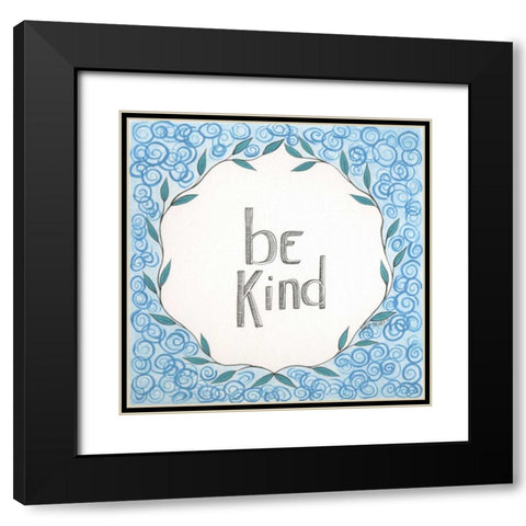 Be Kind Swirls Black Modern Wood Framed Art Print with Double Matting by Shamp, Cindy