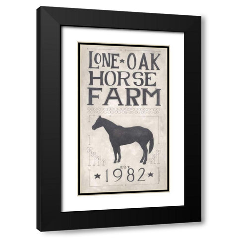 Lone Oak Horse Farm Black Modern Wood Framed Art Print with Double Matting by Shamp, Cindy