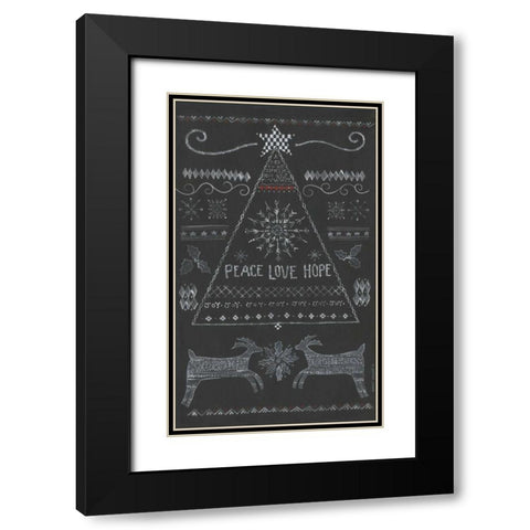 Peace, Love, Hope Tree Black Modern Wood Framed Art Print with Double Matting by Shamp, Cindy