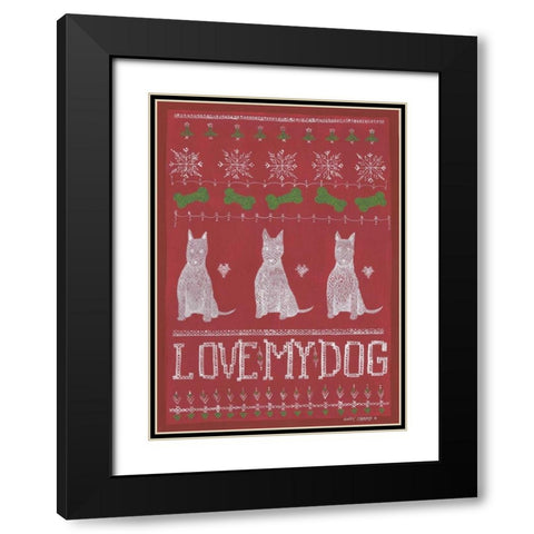 Love My Dog Black Modern Wood Framed Art Print with Double Matting by Shamp, Cindy