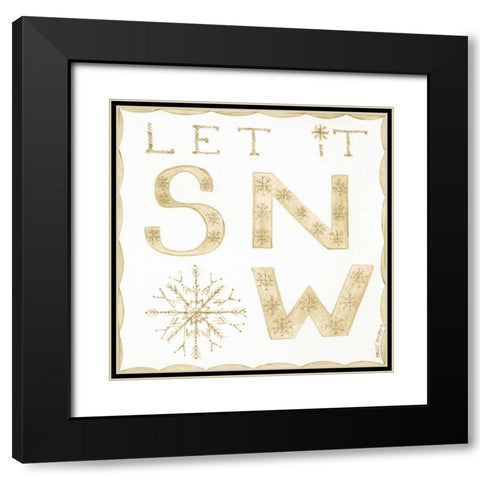 Let It Snow Black Modern Wood Framed Art Print with Double Matting by Shamp, Cindy