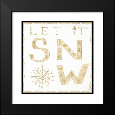 Let It Snow Black Modern Wood Framed Art Print with Double Matting by Shamp, Cindy