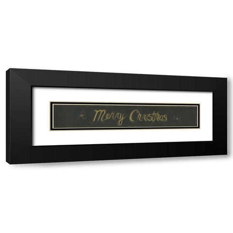 Merry Christmas Black Modern Wood Framed Art Print with Double Matting by Shamp, Cindy