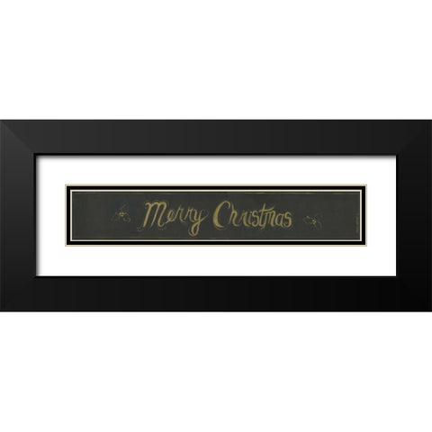 Merry Christmas Black Modern Wood Framed Art Print with Double Matting by Shamp, Cindy