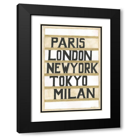 Cities Black Modern Wood Framed Art Print with Double Matting by Shamp, Cindy