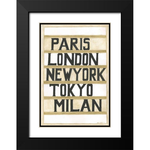 Cities Black Modern Wood Framed Art Print with Double Matting by Shamp, Cindy