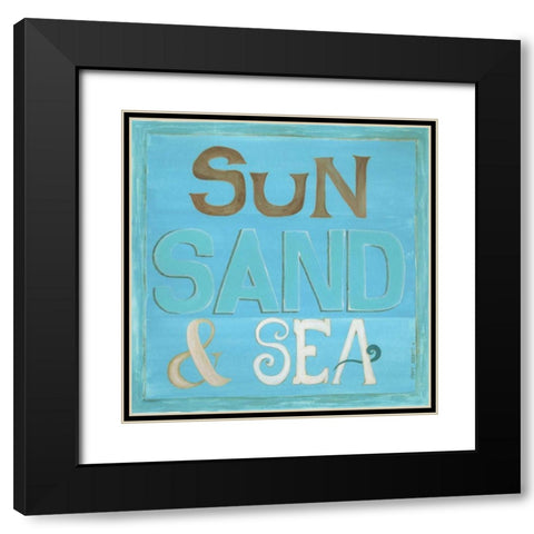 Sun, Sand and Sea Black Modern Wood Framed Art Print with Double Matting by Shamp, Cindy
