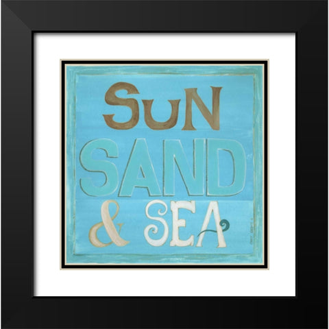 Sun, Sand and Sea Black Modern Wood Framed Art Print with Double Matting by Shamp, Cindy