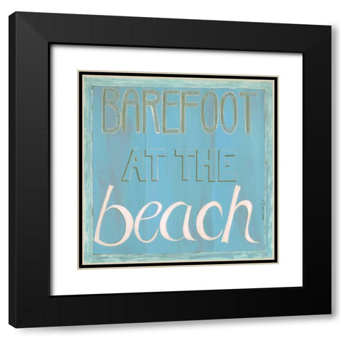 Barefoot at the Beach Black Modern Wood Framed Art Print with Double Matting by Shamp, Cindy