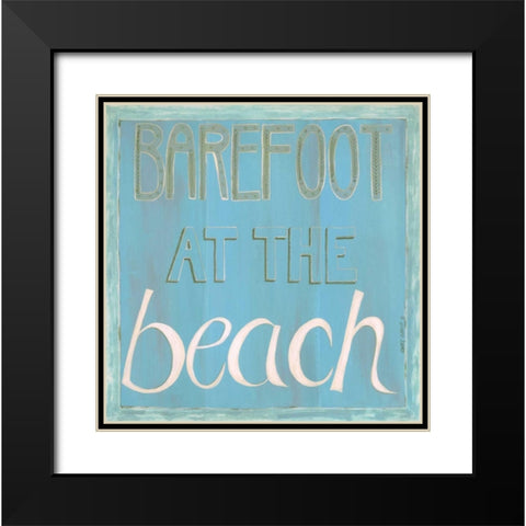 Barefoot at the Beach Black Modern Wood Framed Art Print with Double Matting by Shamp, Cindy