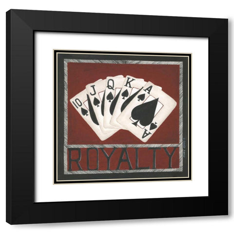 Royal Flush Black Modern Wood Framed Art Print with Double Matting by Shamp, Cindy