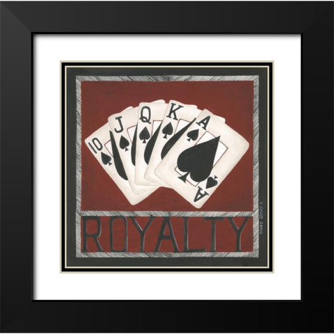 Royal Flush Black Modern Wood Framed Art Print with Double Matting by Shamp, Cindy