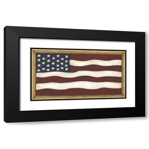 Flag Black Modern Wood Framed Art Print with Double Matting by Shamp, Cindy