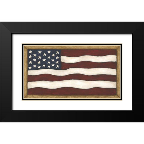Flag Black Modern Wood Framed Art Print with Double Matting by Shamp, Cindy