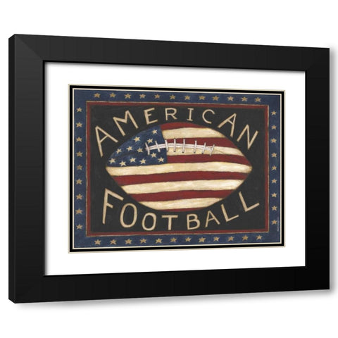 American Football Black Modern Wood Framed Art Print with Double Matting by Shamp, Cindy